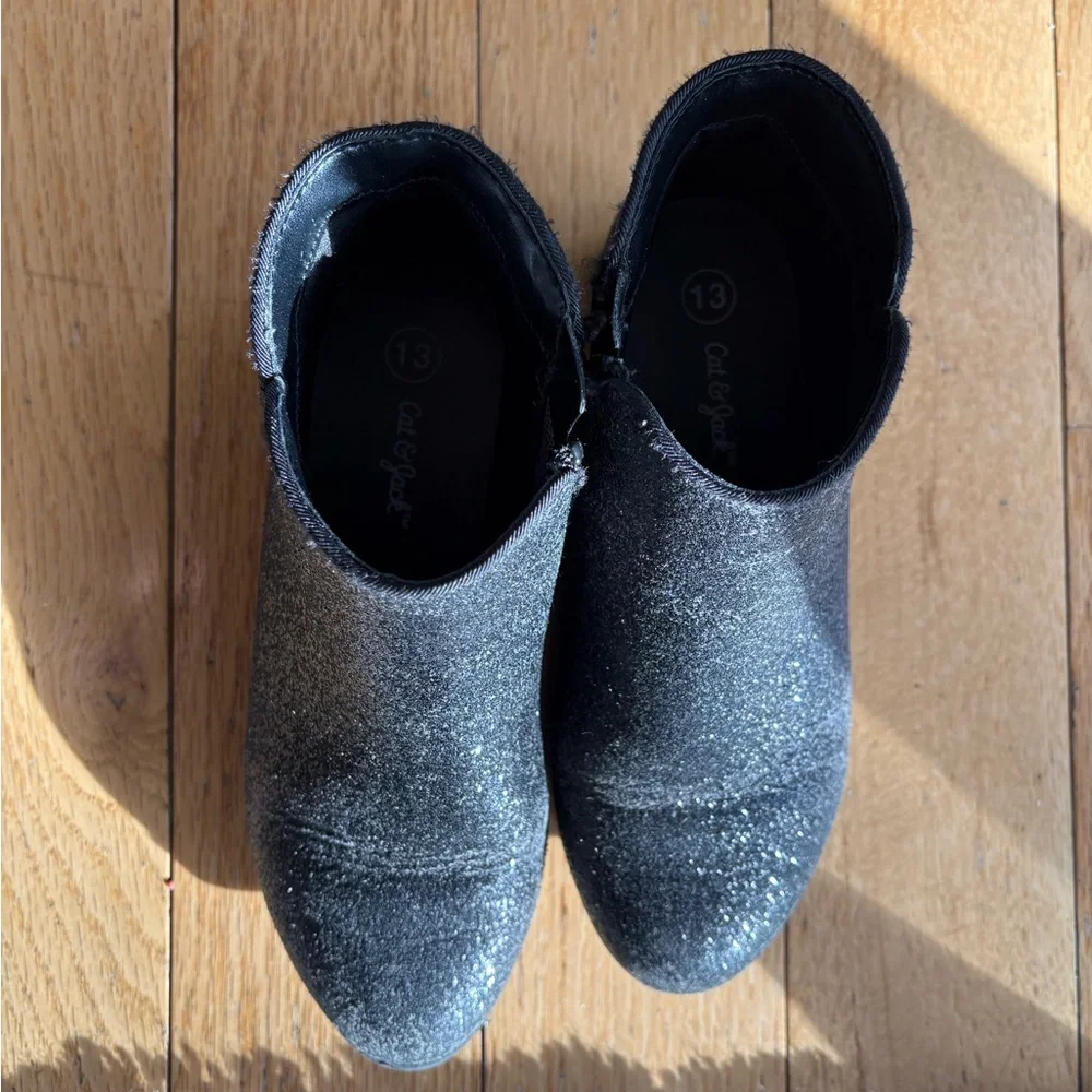 Cat & Jack Glittery Black Kids Boots
